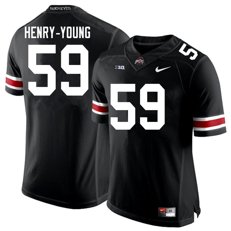 Men #59 Darrion Henry-Young Ohio State Buckeyes College Football Jerseys Sale-Black